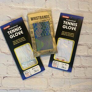 2 Tourna Tennis Professional Women's Glove and Wristpect Wrist Band.